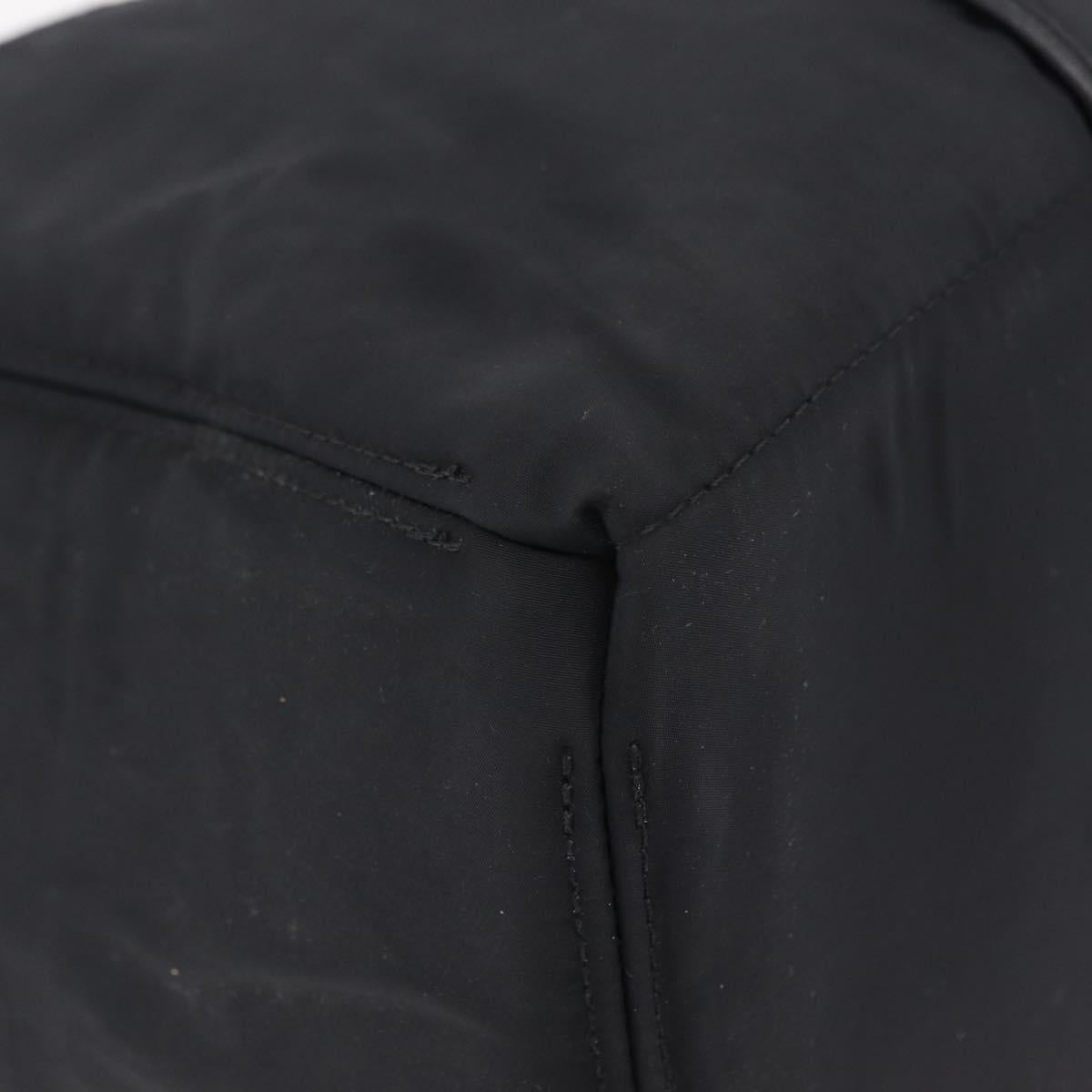 HERMES Akapu Luco Hand Bag Nylon Black Silver Auth ep16416