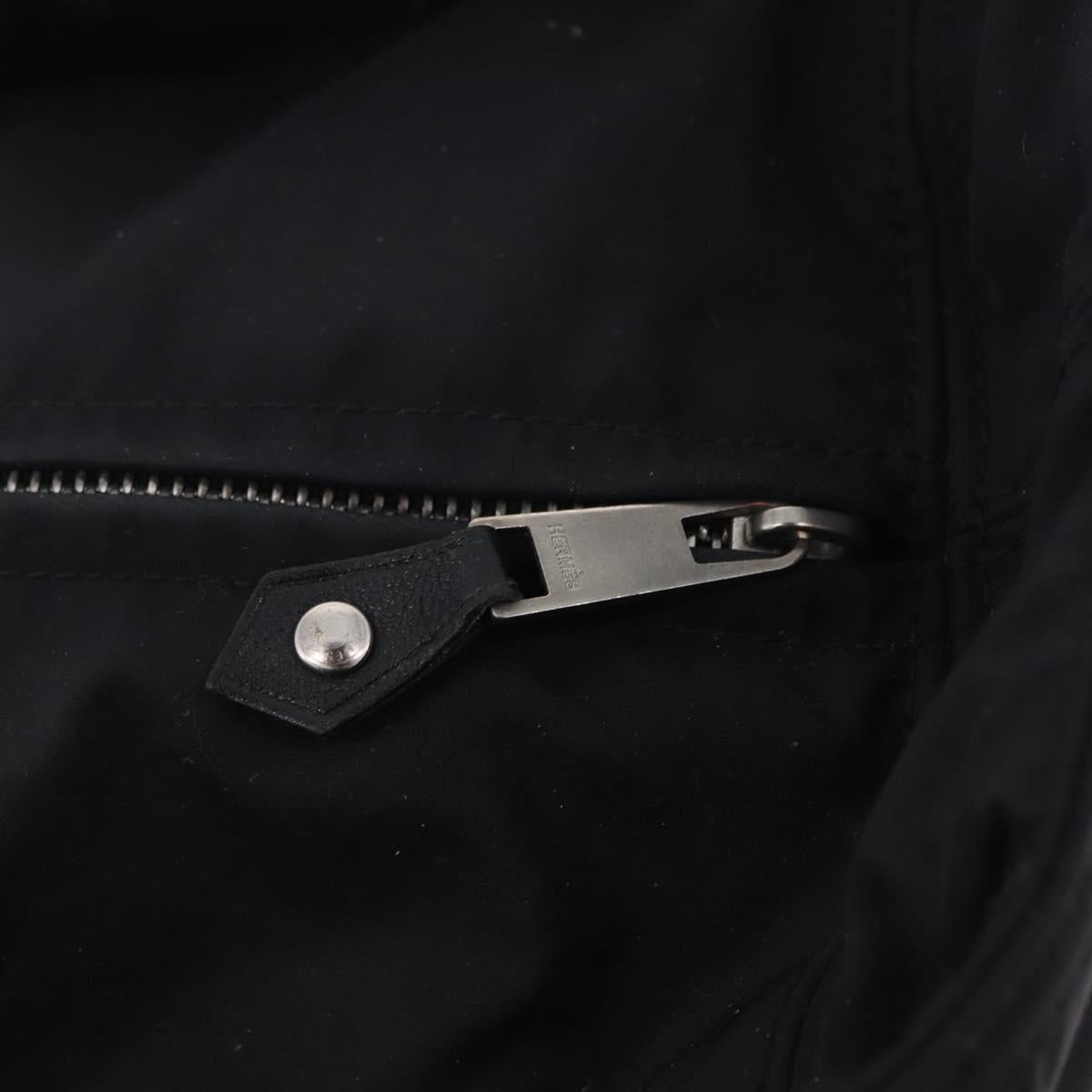 HERMES Akapu Luco Hand Bag Nylon Black Silver Auth ep16416