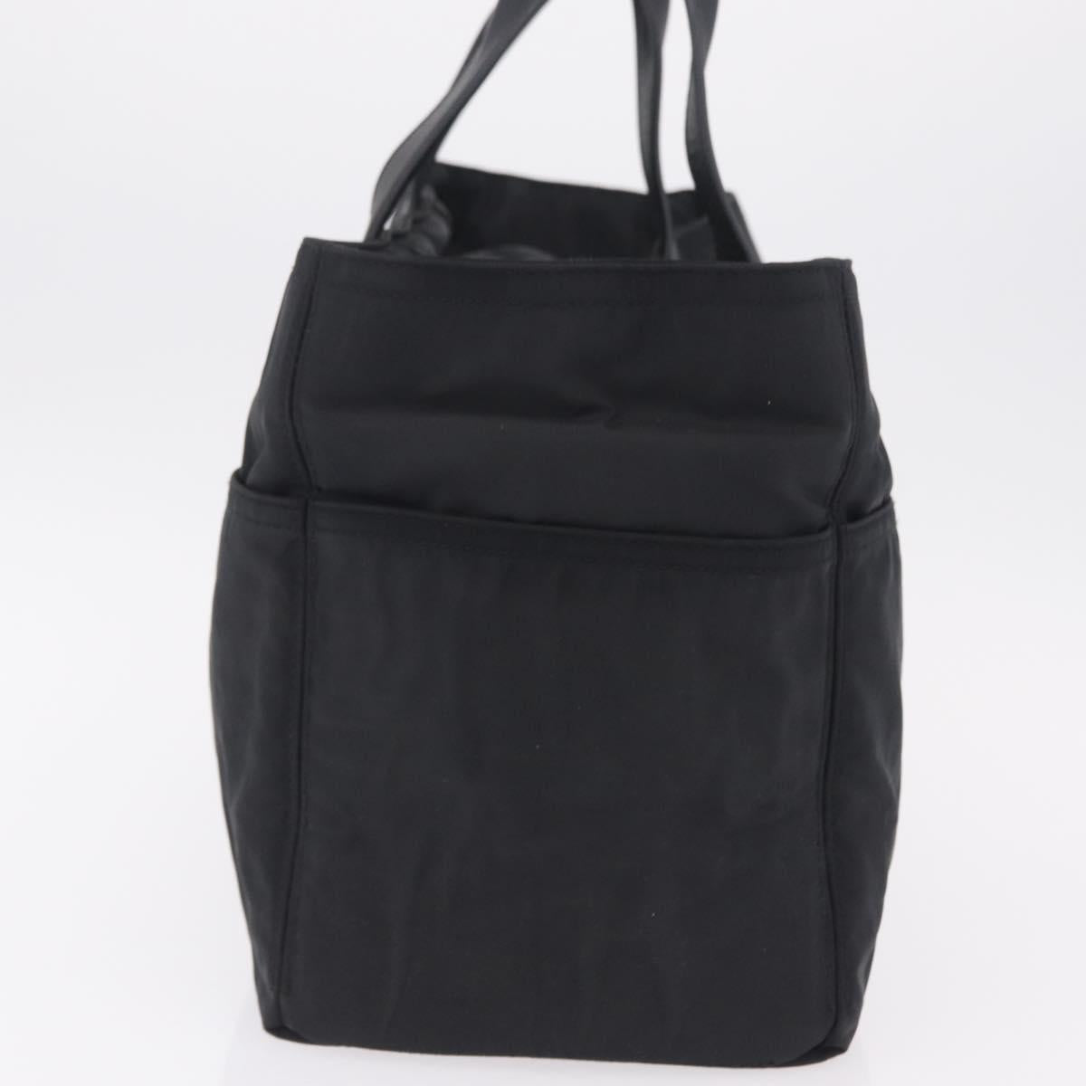 HERMES Akapu Luco Hand Bag Nylon Black Silver Auth ep16416
