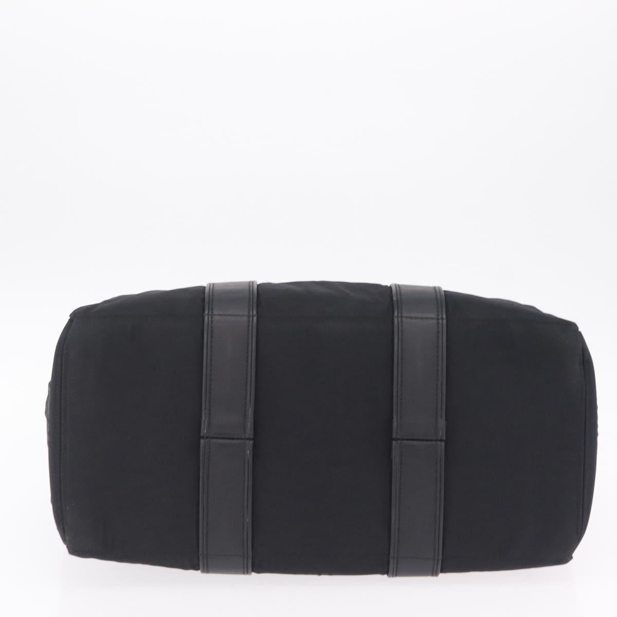 HERMES Akapu Luco Hand Bag Nylon Black Silver Auth ep16416