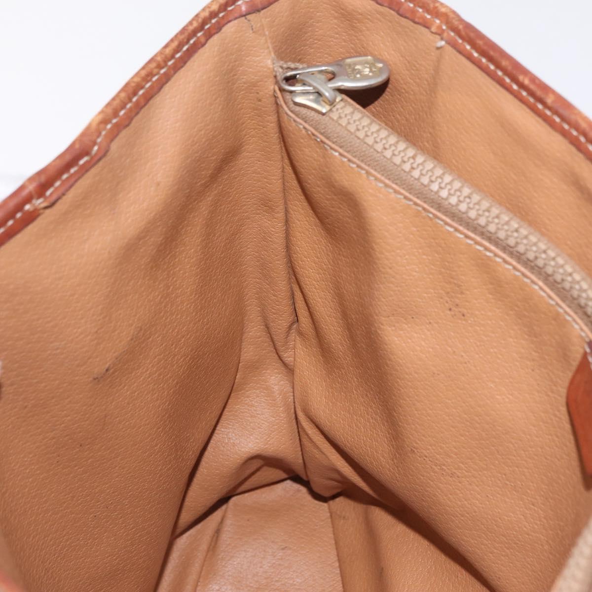 CELINE Macadam Canvas Tote Bag PVC Leather Brown Gold Auth ep16417
