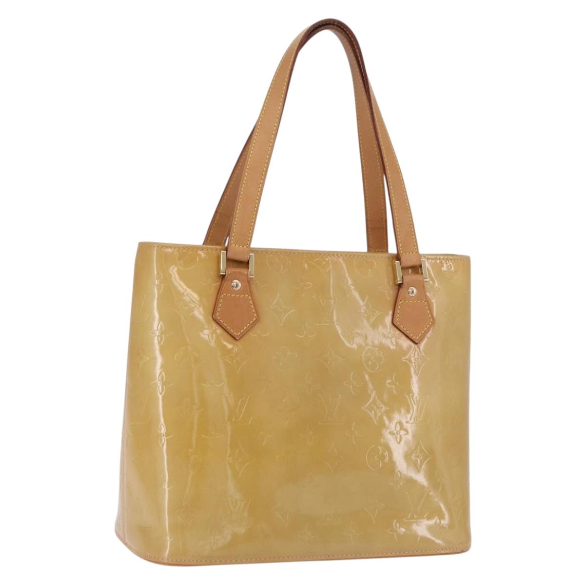 LOUIS VUITTON Monogram Vernis Houston Hand Bag Beige M91004 LV Auth ep16420A