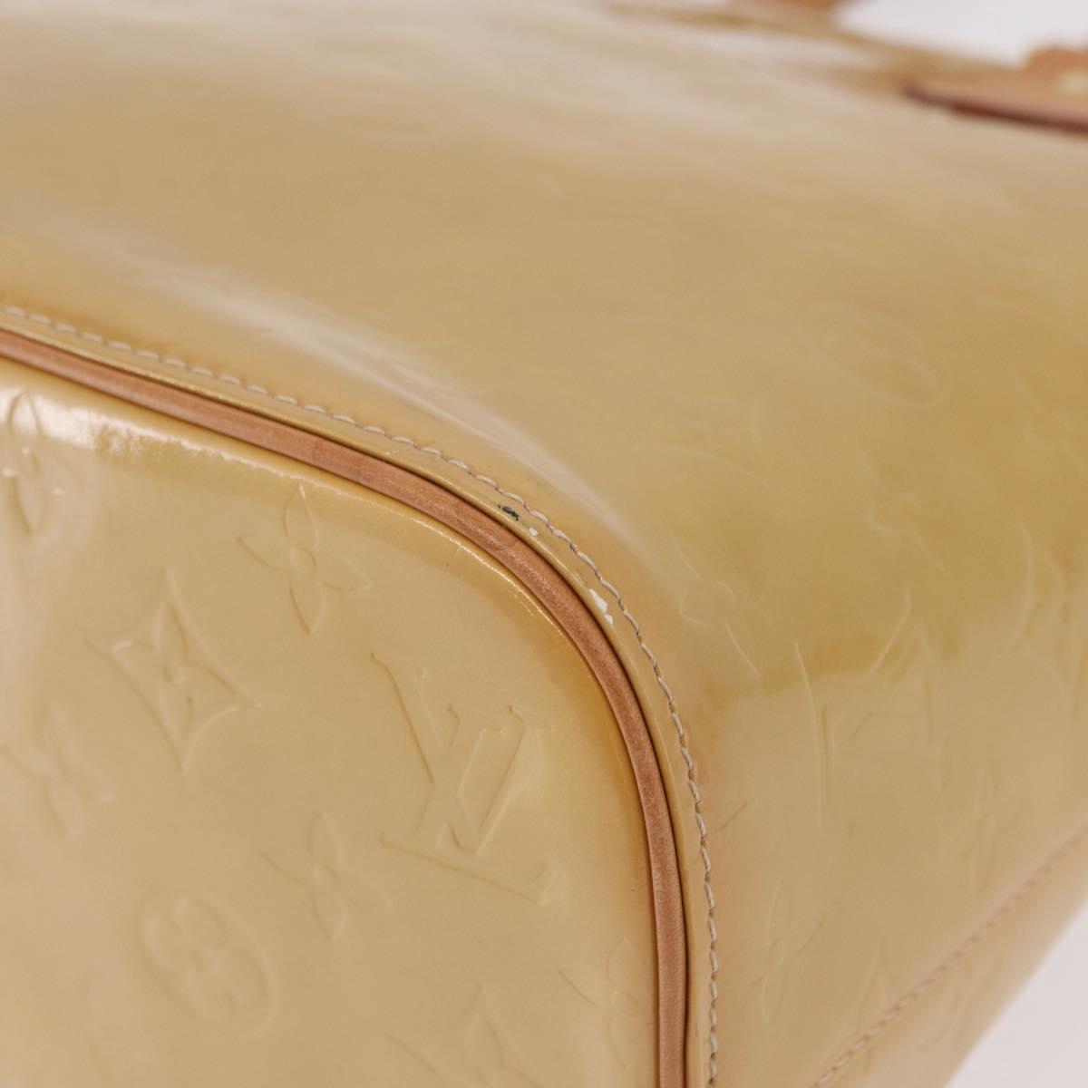 LOUIS VUITTON Monogram Vernis Houston Hand Bag Beige M91004 LV Auth ep16420A