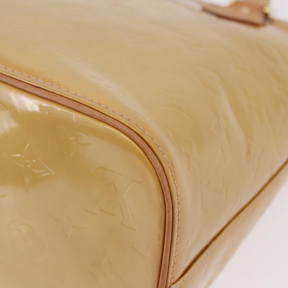 LOUIS VUITTON Monogram Vernis Houston Hand Bag Beige M91004 LV Auth ep16420A
