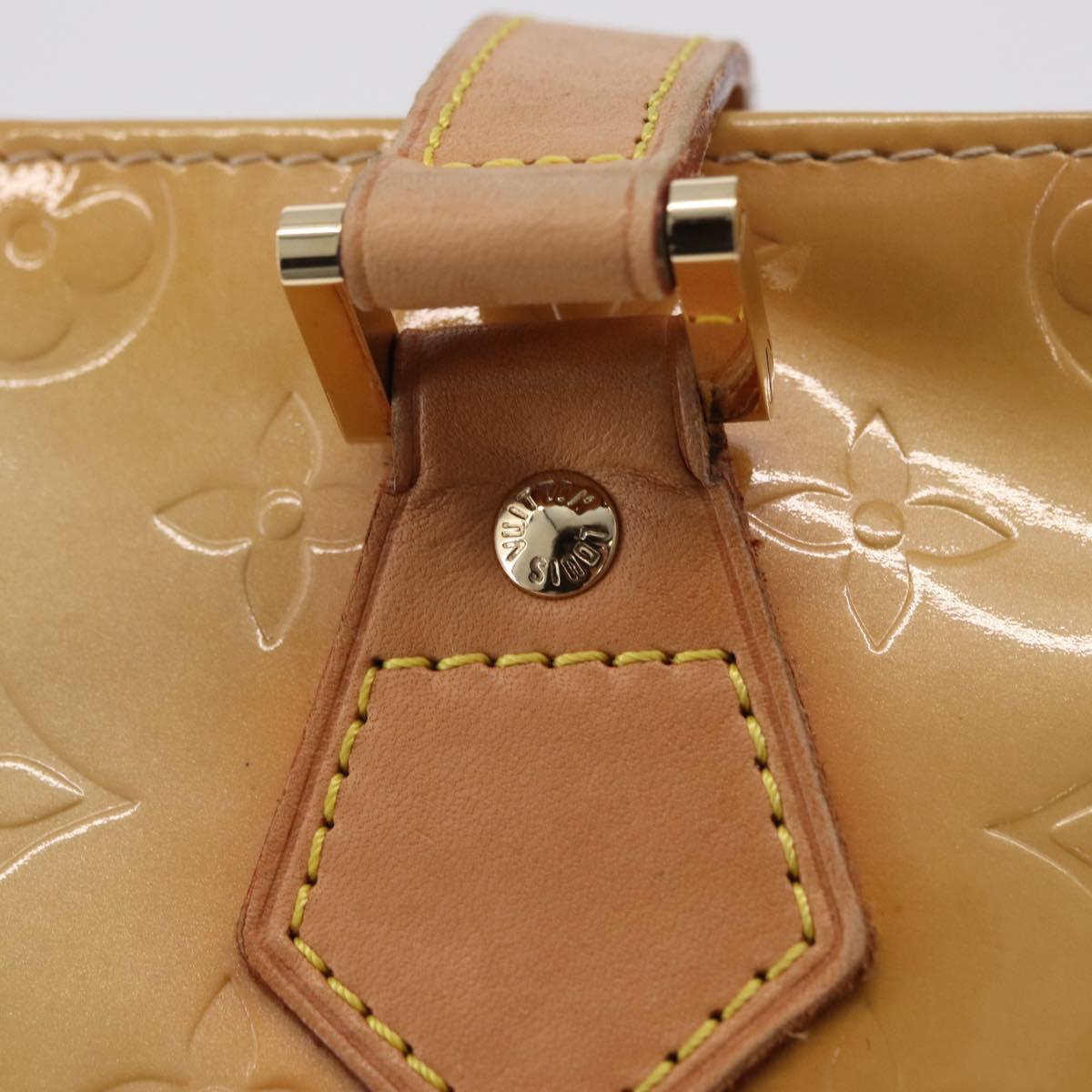LOUIS VUITTON Monogram Vernis Houston Hand Bag Beige M91004 LV Auth ep16420A
