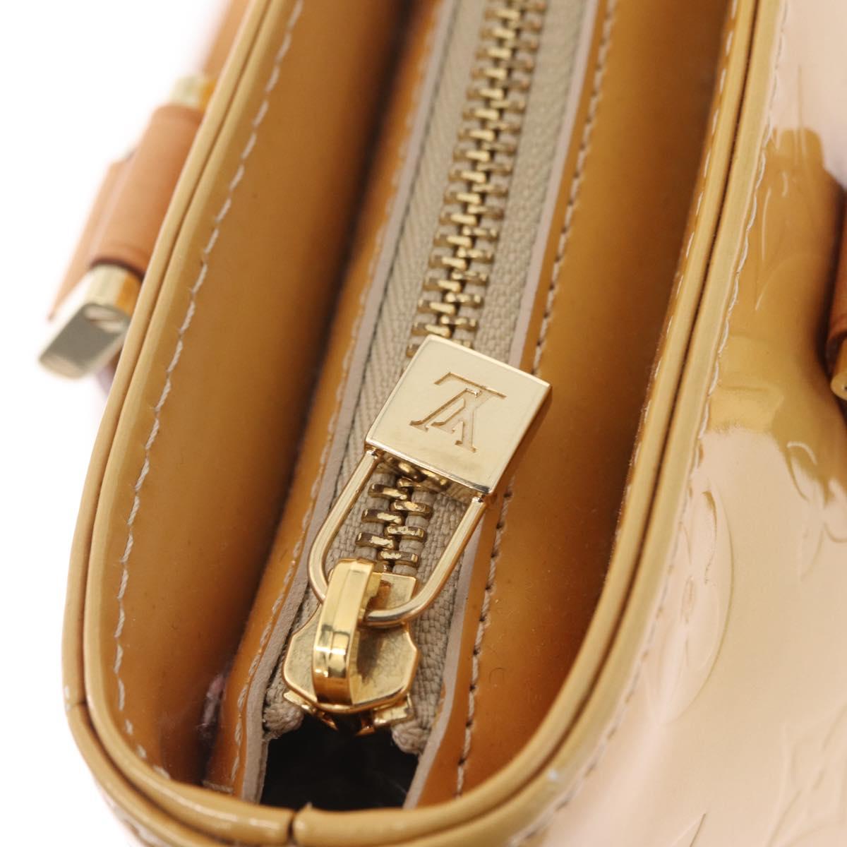 LOUIS VUITTON Monogram Vernis Houston Hand Bag Beige M91004 LV Auth ep16420A