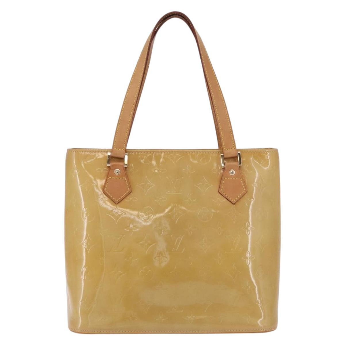LOUIS VUITTON Monogram Vernis Houston Hand Bag Beige M91004 LV Auth ep16420A