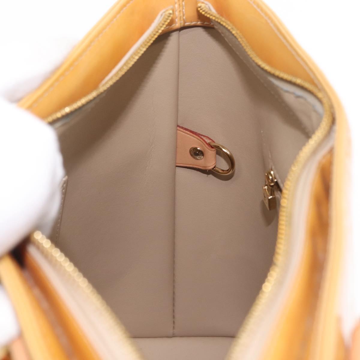 LOUIS VUITTON Monogram Vernis Houston Hand Bag Beige M91004 LV Auth ep16420A