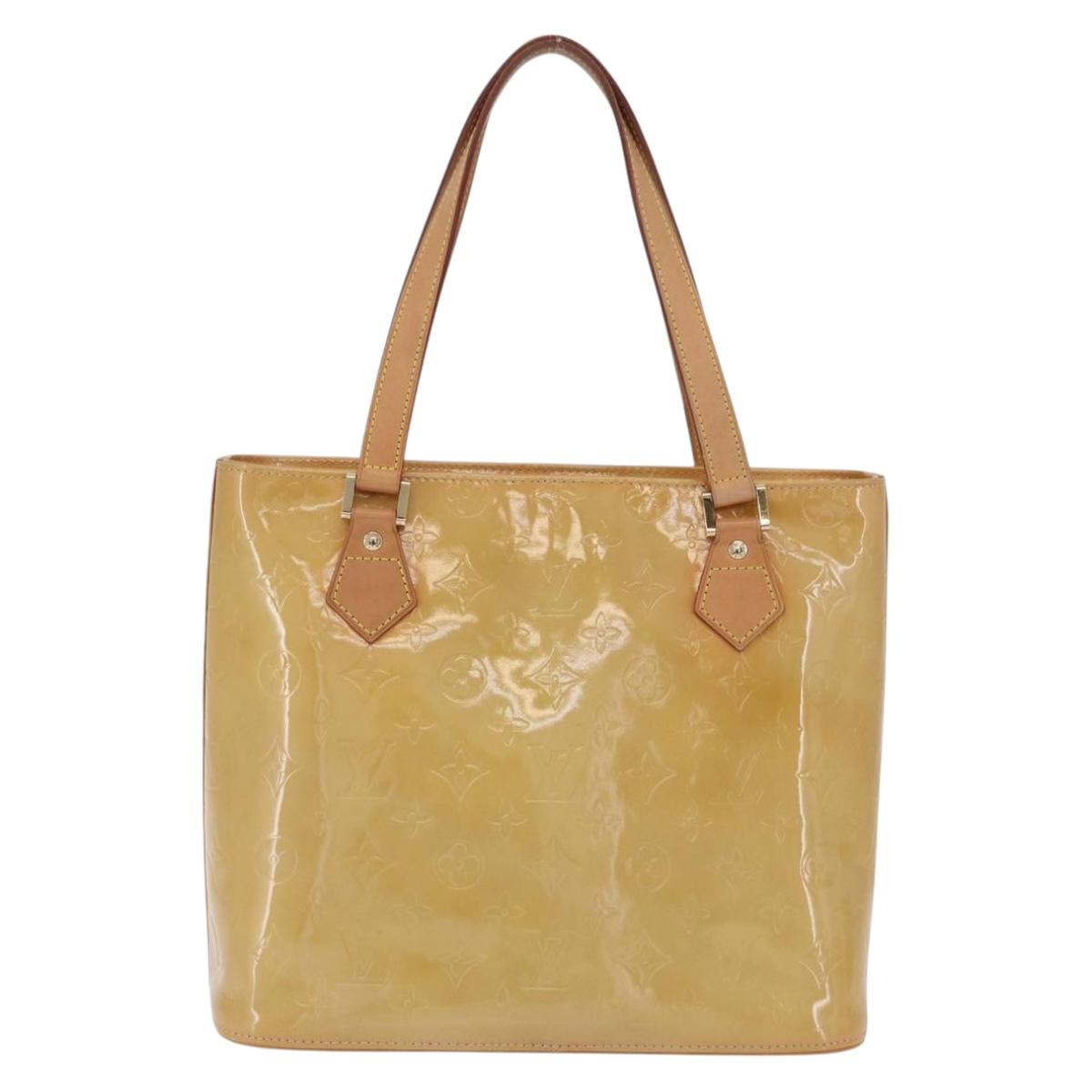 LOUIS VUITTON Monogram Vernis Houston Hand Bag Beige M91004 LV Auth ep16420A