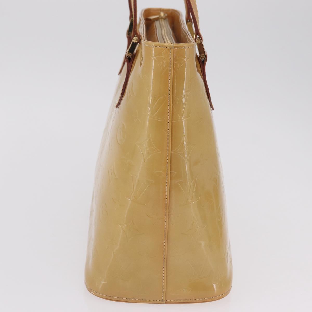 LOUIS VUITTON Monogram Vernis Houston Hand Bag Beige M91004 LV Auth ep16420A
