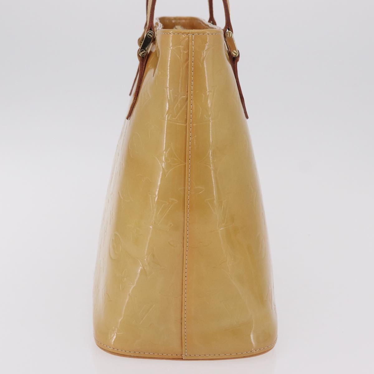 LOUIS VUITTON Monogram Vernis Houston Hand Bag Beige M91004 LV Auth ep16420A