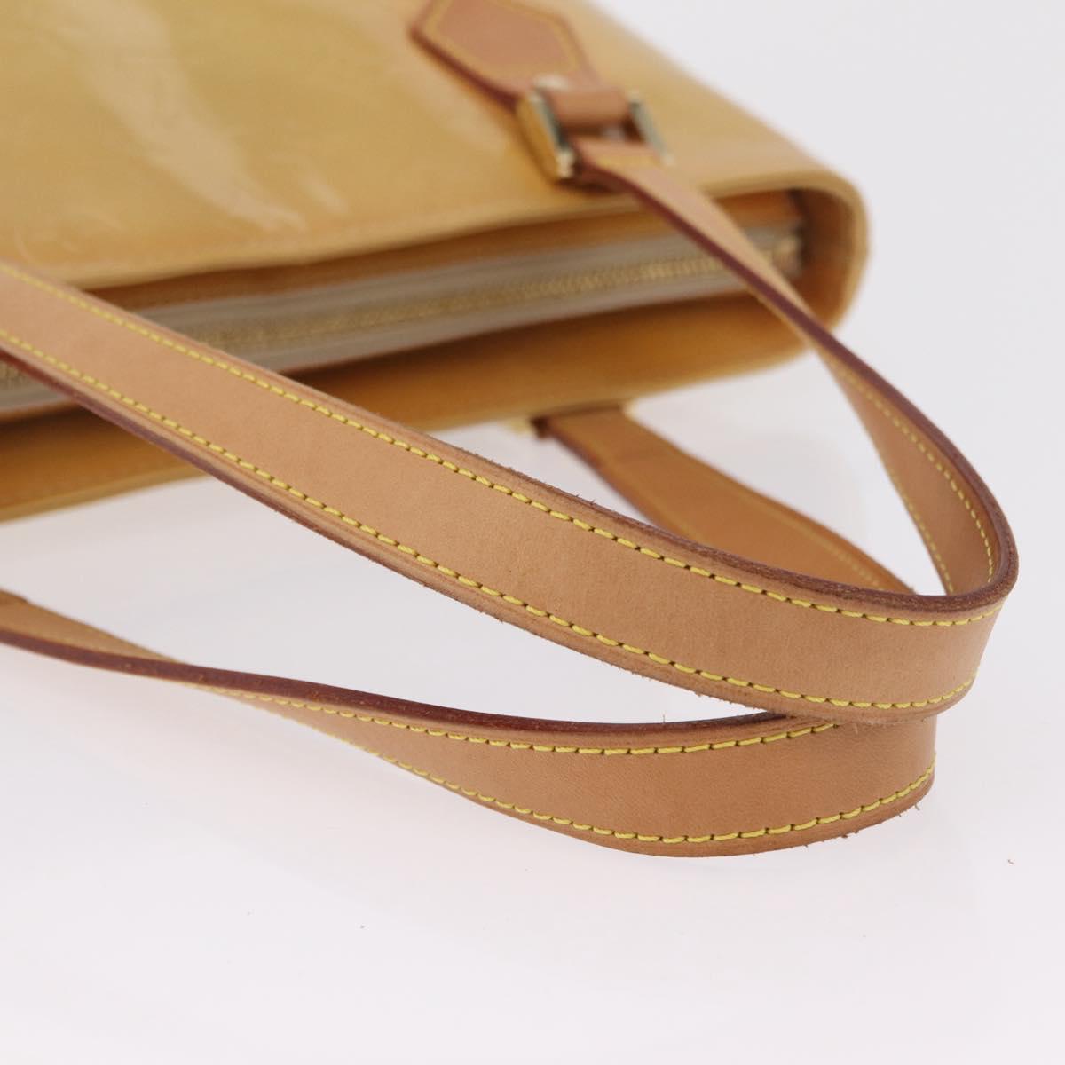 LOUIS VUITTON Monogram Vernis Houston Hand Bag Beige M91004 LV Auth ep16420A
