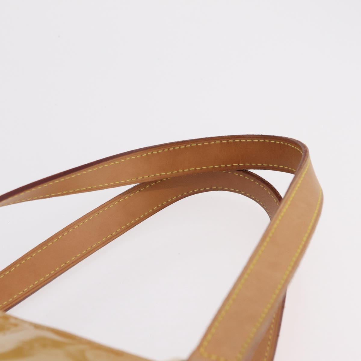 LOUIS VUITTON Monogram Vernis Houston Hand Bag Beige M91004 LV Auth ep16420A