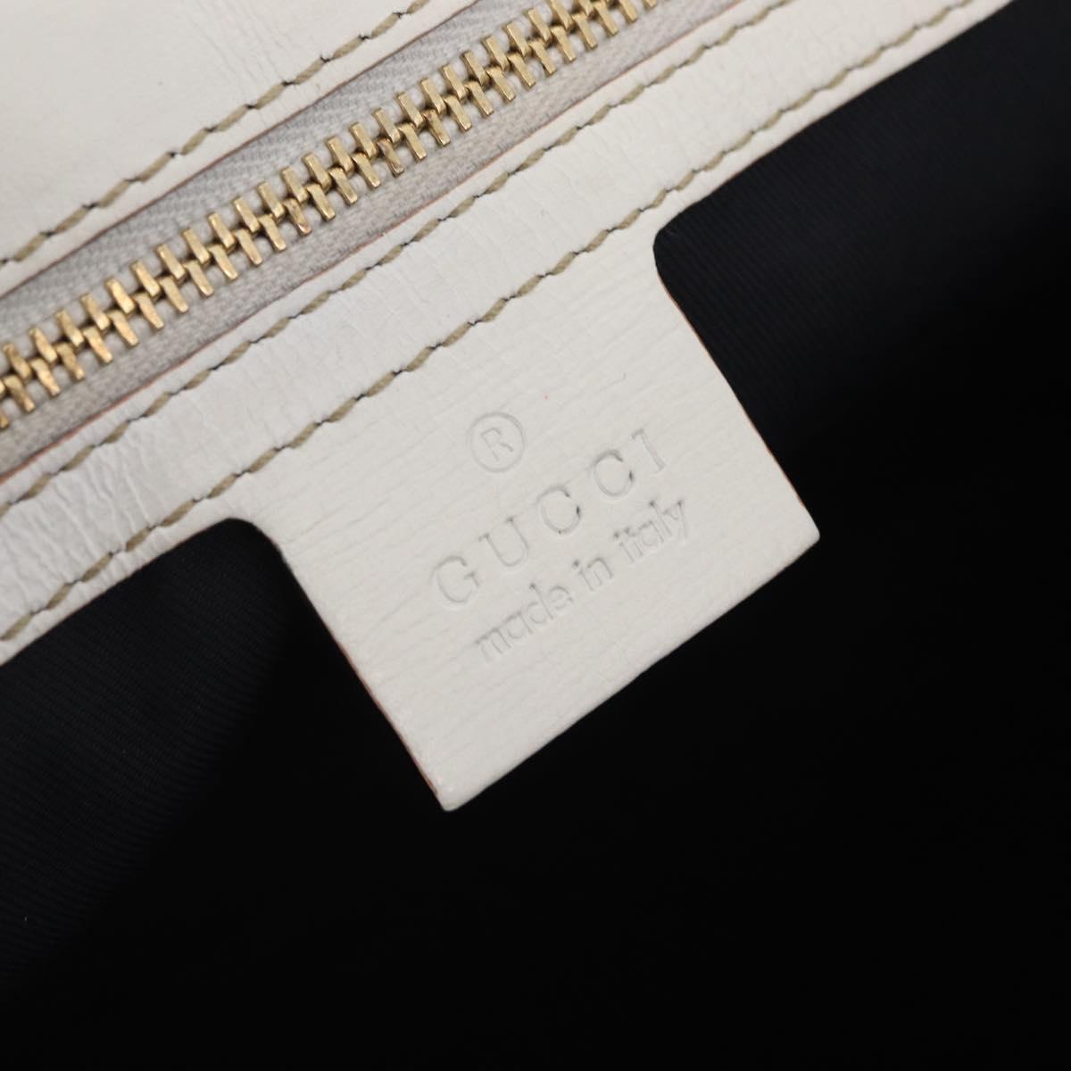 GUCCI GG Supreme Sherry Line Hand Bag PVC White Gold Auth ep16430A