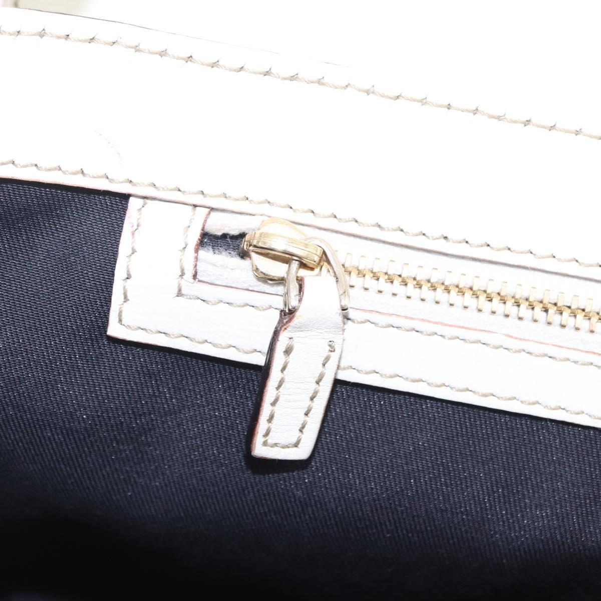 GUCCI GG Supreme Sherry Line Hand Bag PVC White Gold Auth ep16430A