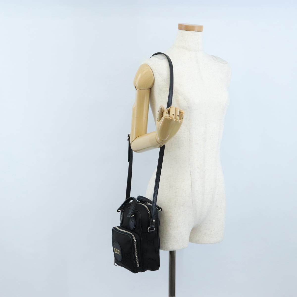 GUCCI GG Canvas Off The Grid Bag Nylon Black Silver 625850 Auth ep16445V