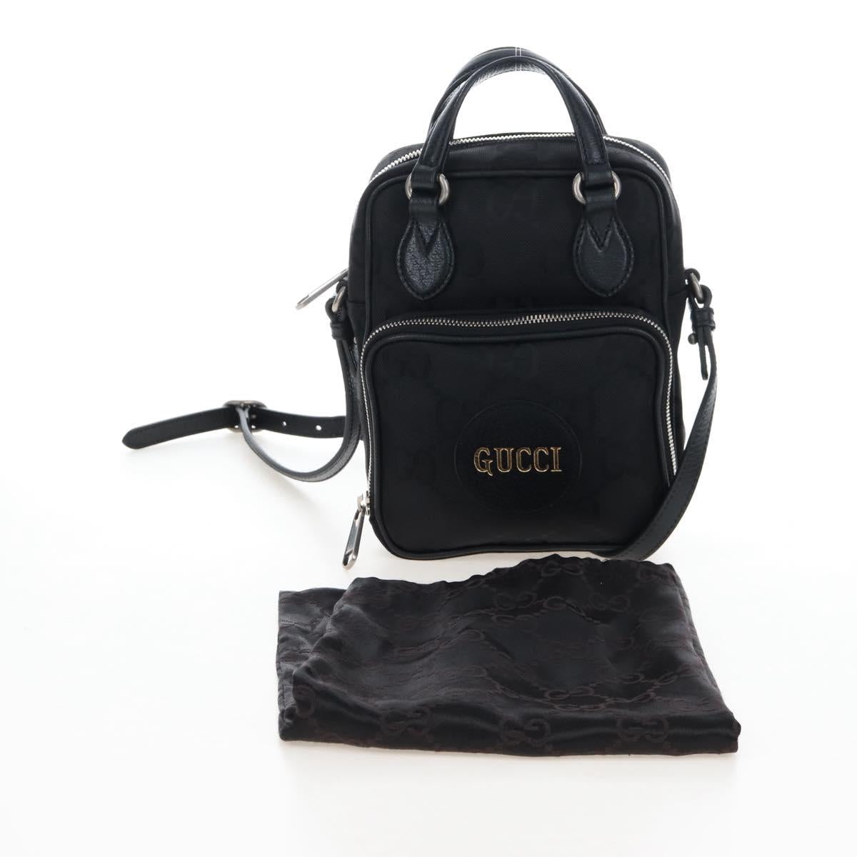 GUCCI GG Canvas Off The Grid Bag Nylon Black Silver 625850 Auth ep16445V