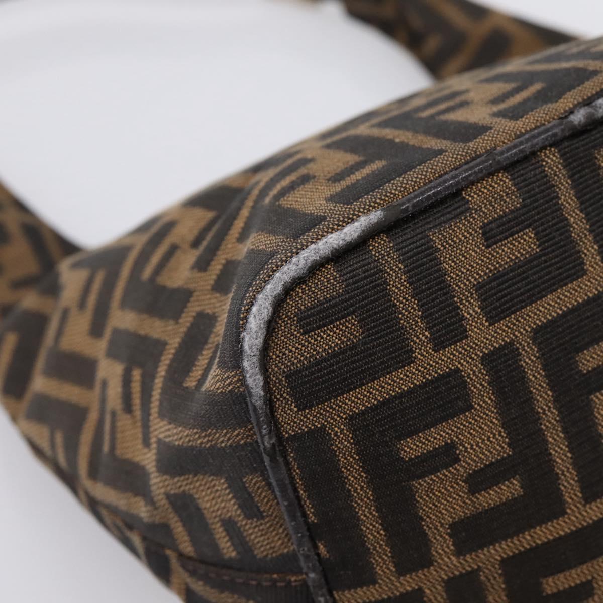 FENDI Zucca Canvas Mamma Baguette Shoulder Bag Brown Black Auth ep16455A