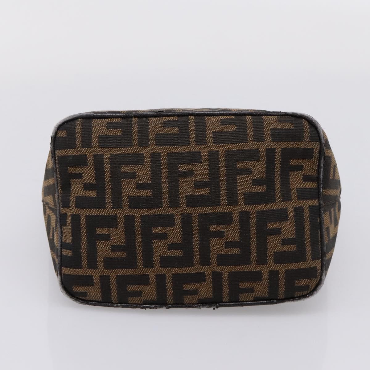 FENDI Zucca Canvas Mamma Baguette Shoulder Bag Brown Black Auth ep16455A