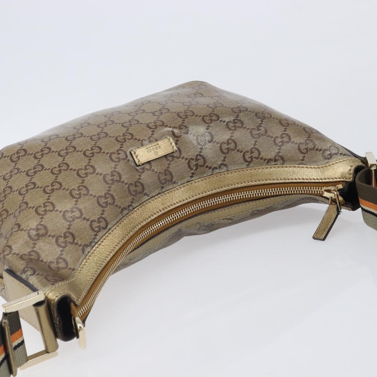 GUCCI GG Crystal Sherry Line Shoulder Bag Coated Canvas Gold 181092 Auth ep16456