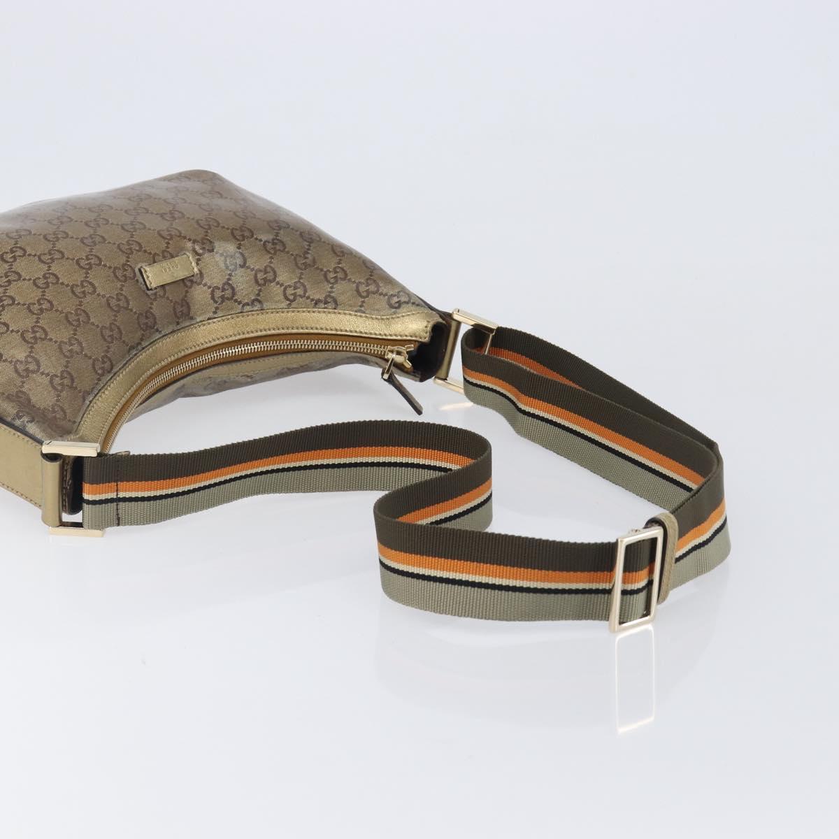 GUCCI GG Crystal Sherry Line Shoulder Bag Coated Canvas Gold 181092 Auth ep16456