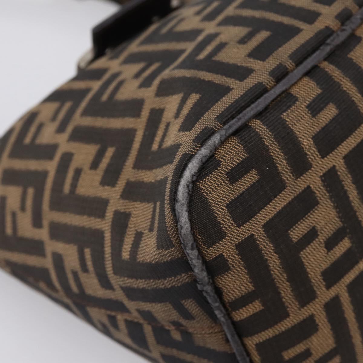 FENDI Zucca Canvas Mamma Baguette Shoulder Bag Brown Black Auth ep16459