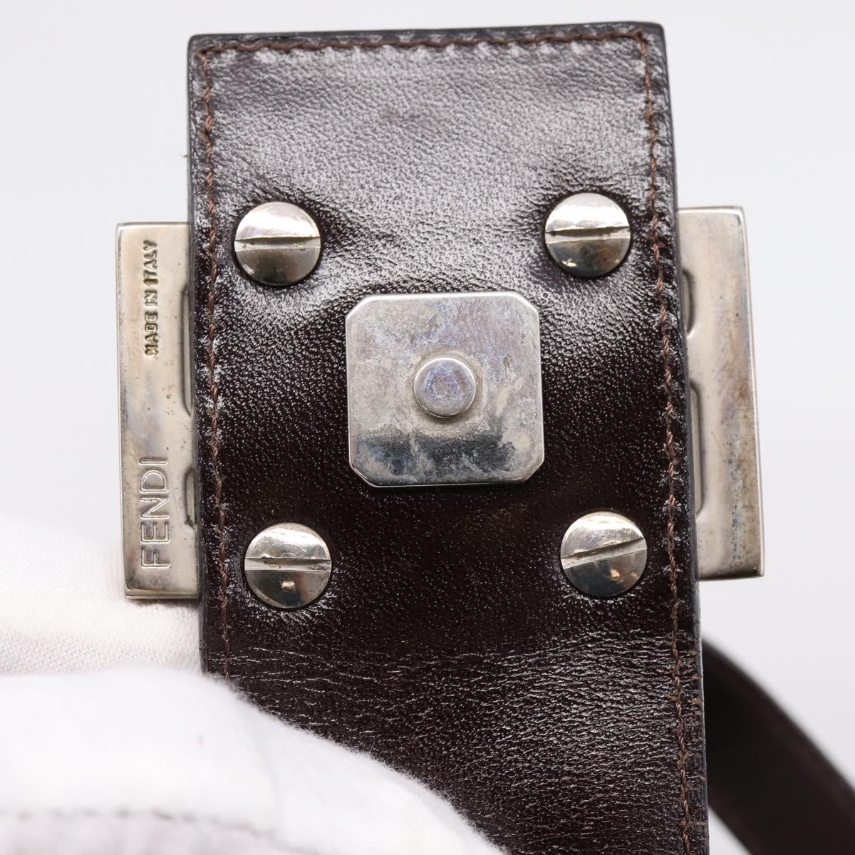 FENDI Zucca Canvas Mamma Baguette Shoulder Bag Brown Black Auth ep16459