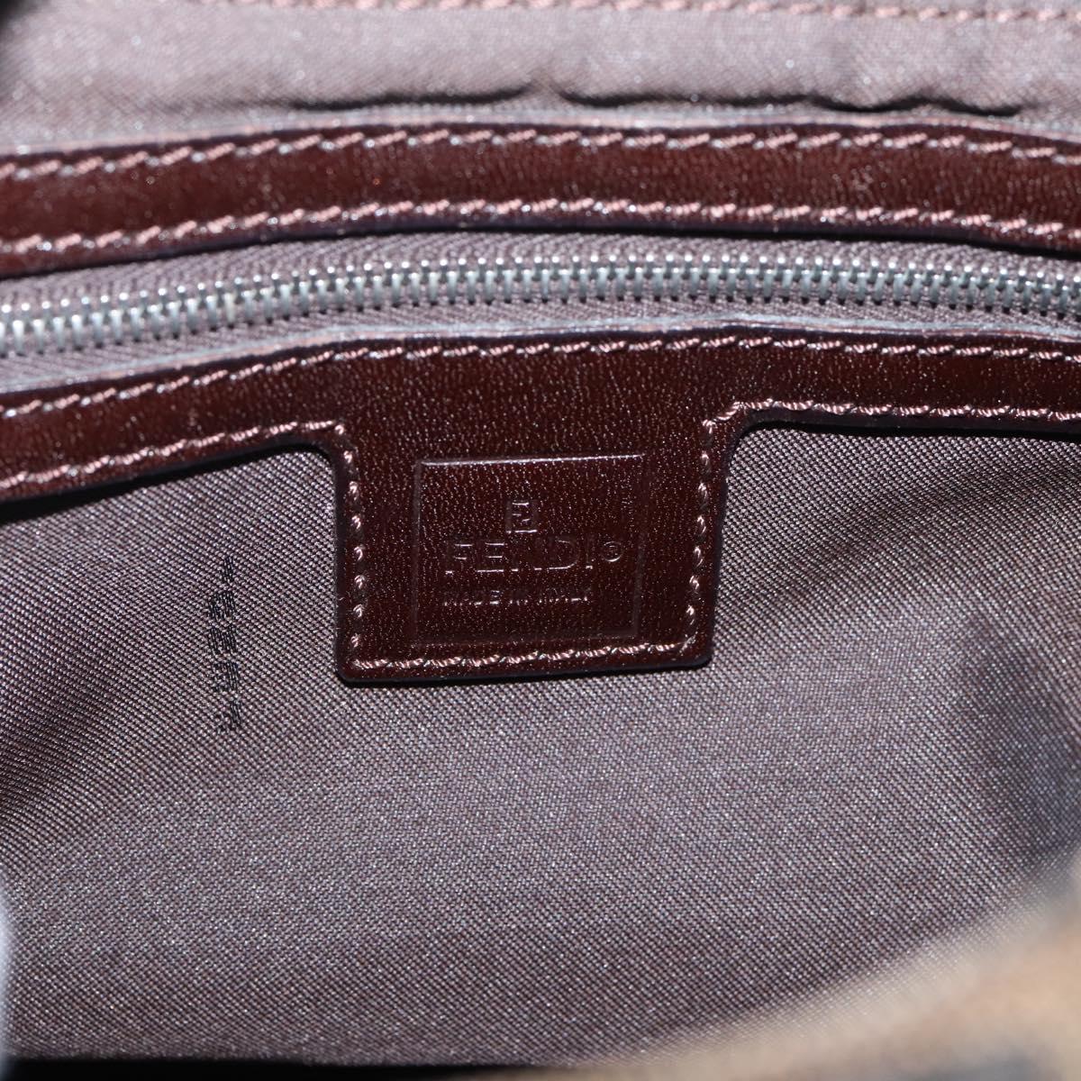 FENDI Zucca Canvas Mamma Baguette Shoulder Bag Brown Black Auth ep16459