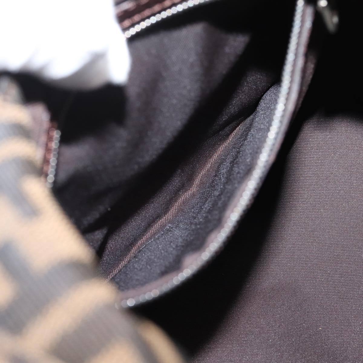 FENDI Zucca Canvas Mamma Baguette Shoulder Bag Brown Black Auth ep16459