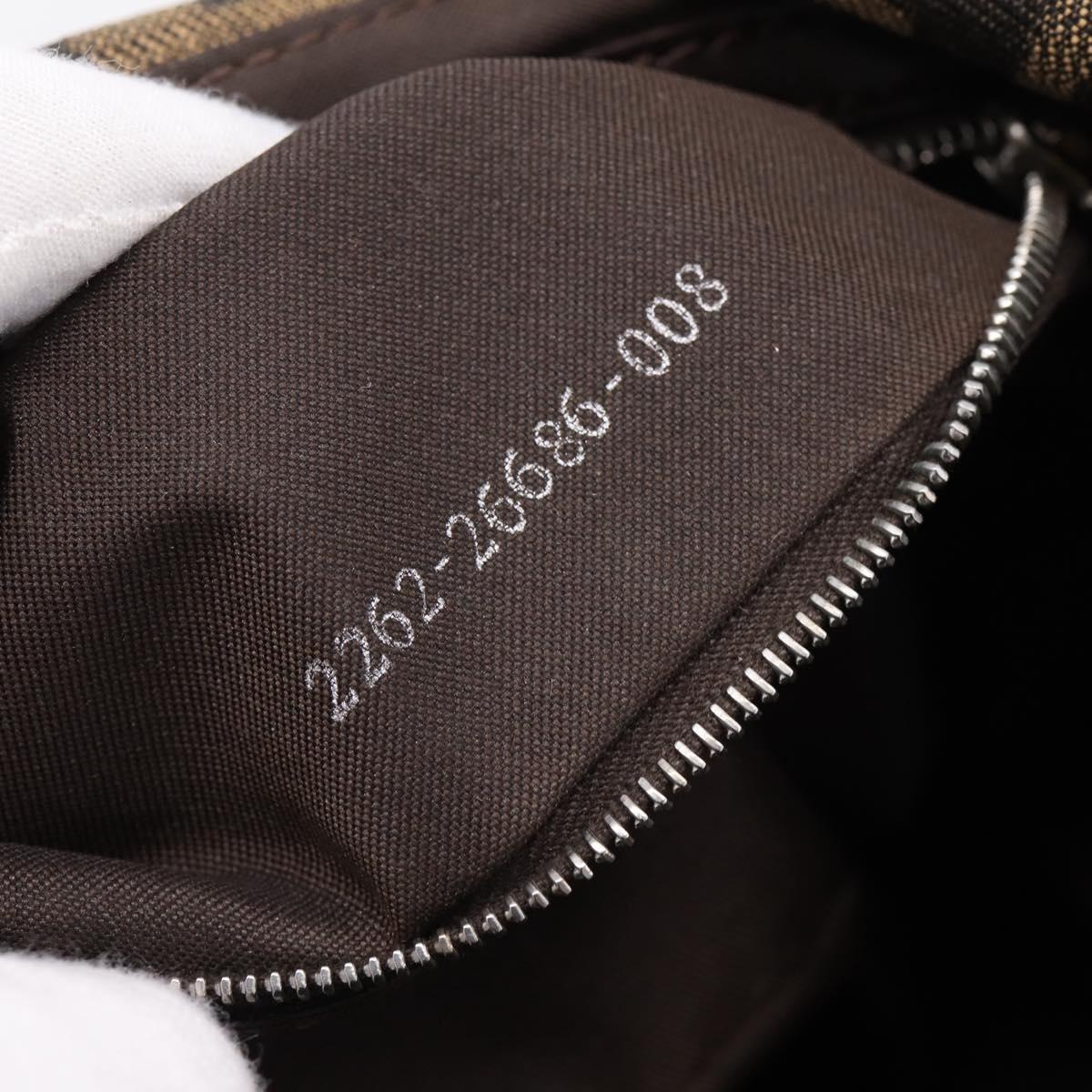 FENDI Zucca Canvas Mamma Baguette Shoulder Bag Brown Black Auth ep16459