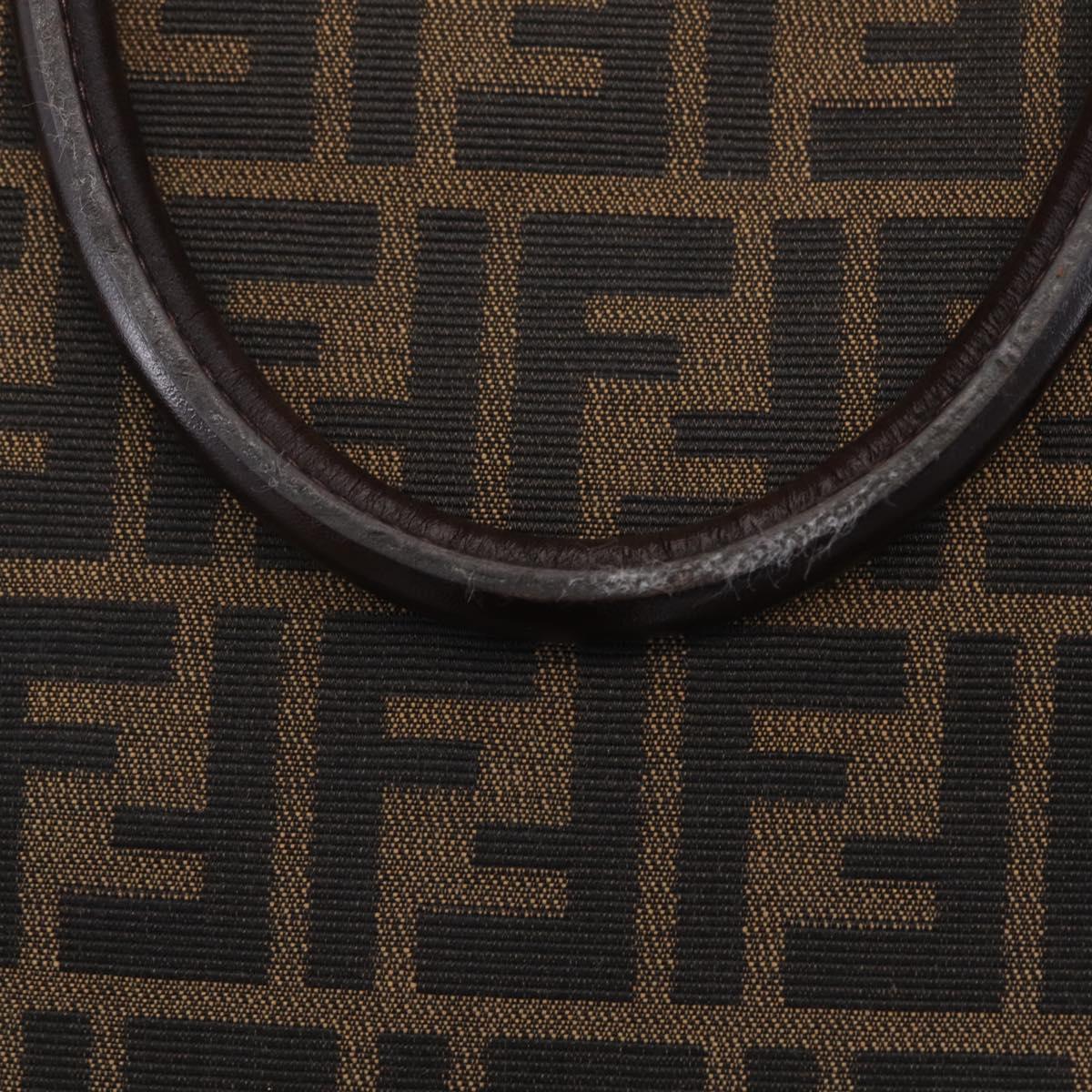 FENDI Zucca Canvas Hand Bag Black Brown Auth ep16462A