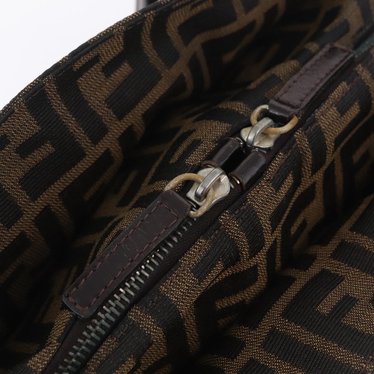 FENDI Zucca Canvas Hand Bag Black Brown Auth ep16462A