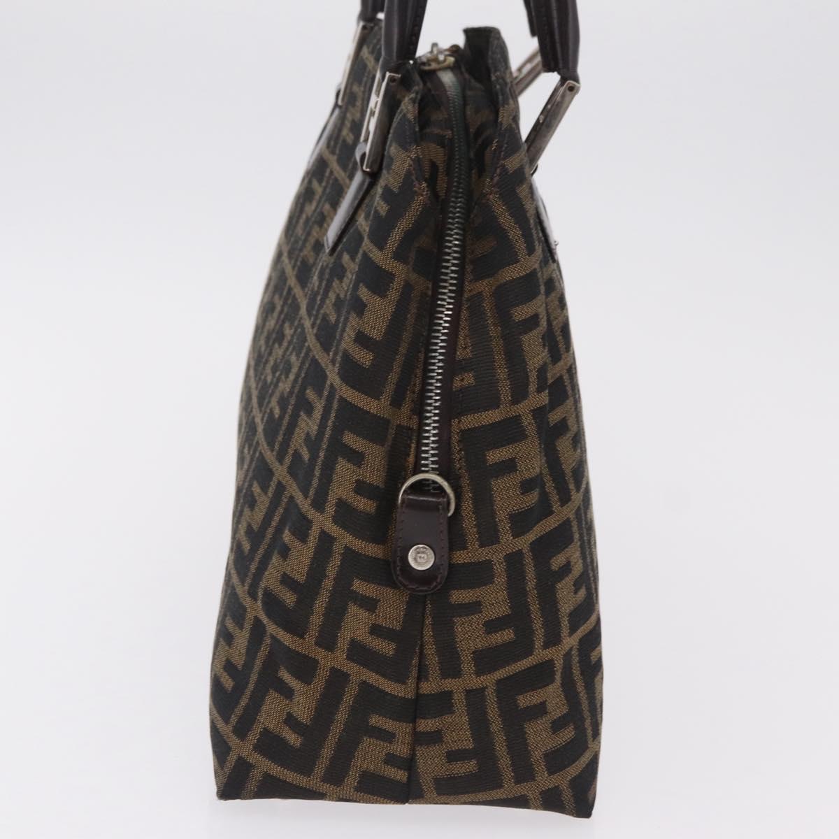 FENDI Zucca Canvas Hand Bag Black Brown Auth ep16462A
