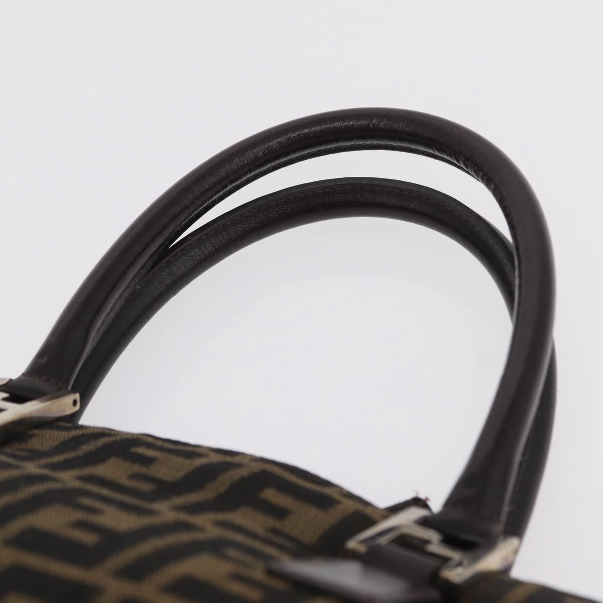 FENDI Zucca Canvas Hand Bag Black Brown Auth ep16462A