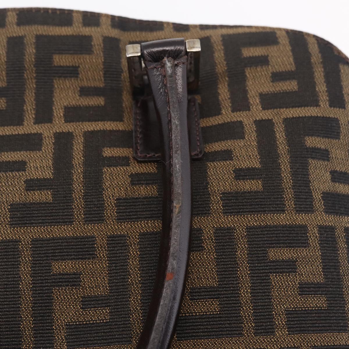 FENDI Zucca Canvas Hand Bag Black Brown Auth ep16462A