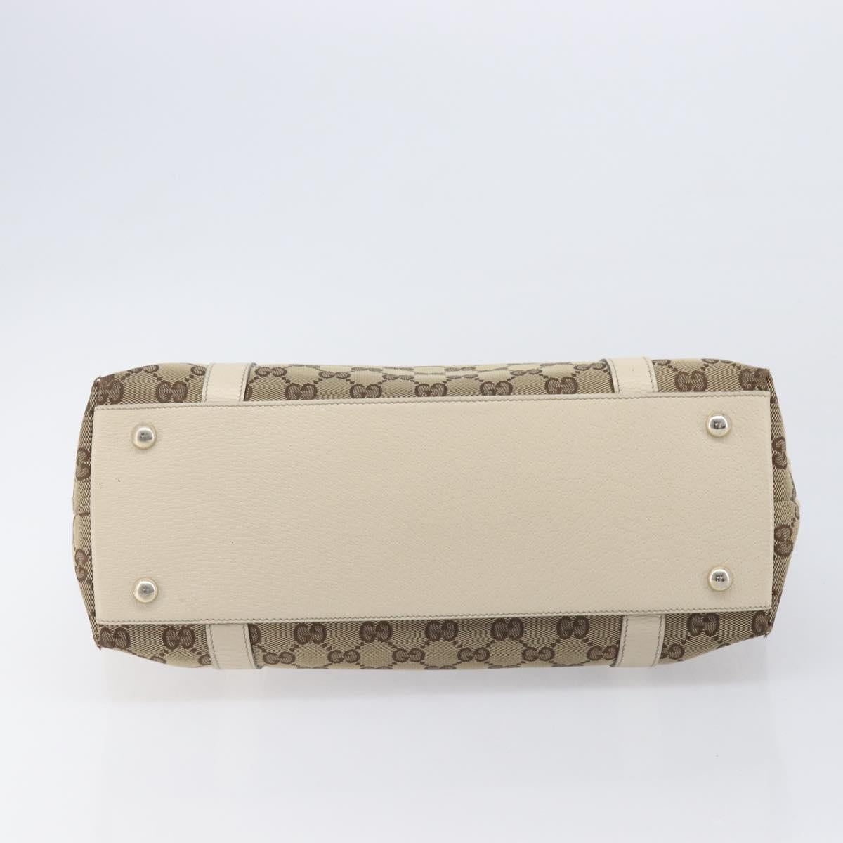 GUCCI GG Canvas Tote Bag Beige Gold 141470 Auth ep16466