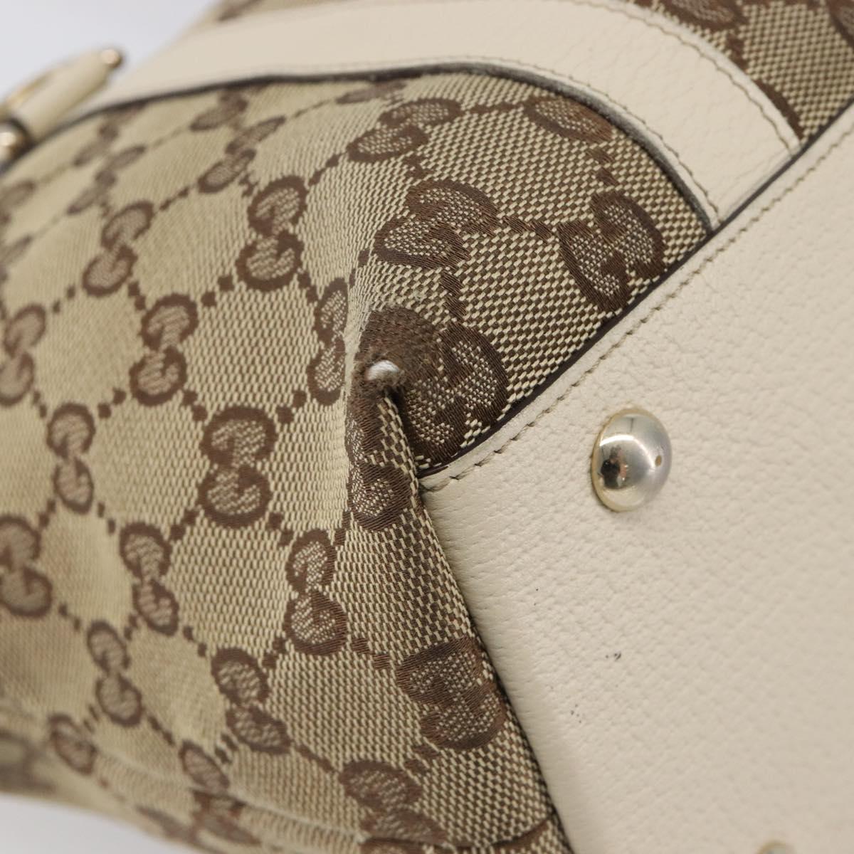 GUCCI GG Canvas Tote Bag Beige Gold 141470 Auth ep16466