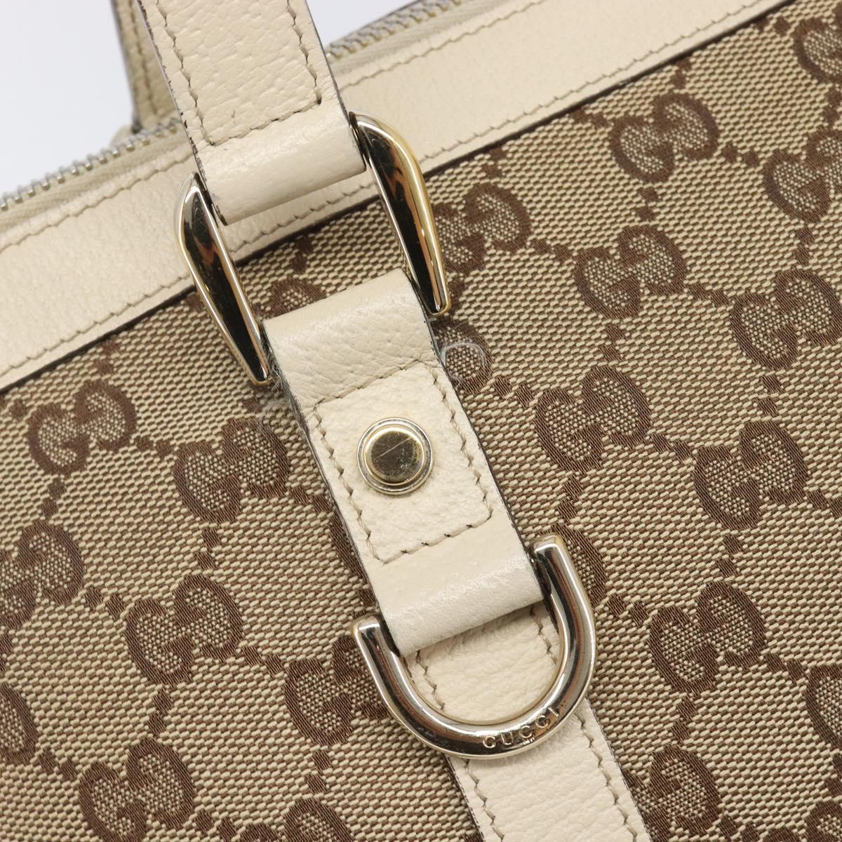 GUCCI GG Canvas Tote Bag Beige Gold 141470 Auth ep16466