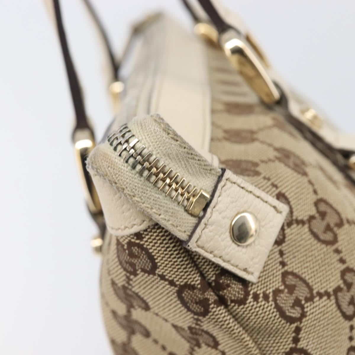 GUCCI GG Canvas Tote Bag Beige Gold 141470 Auth ep16466