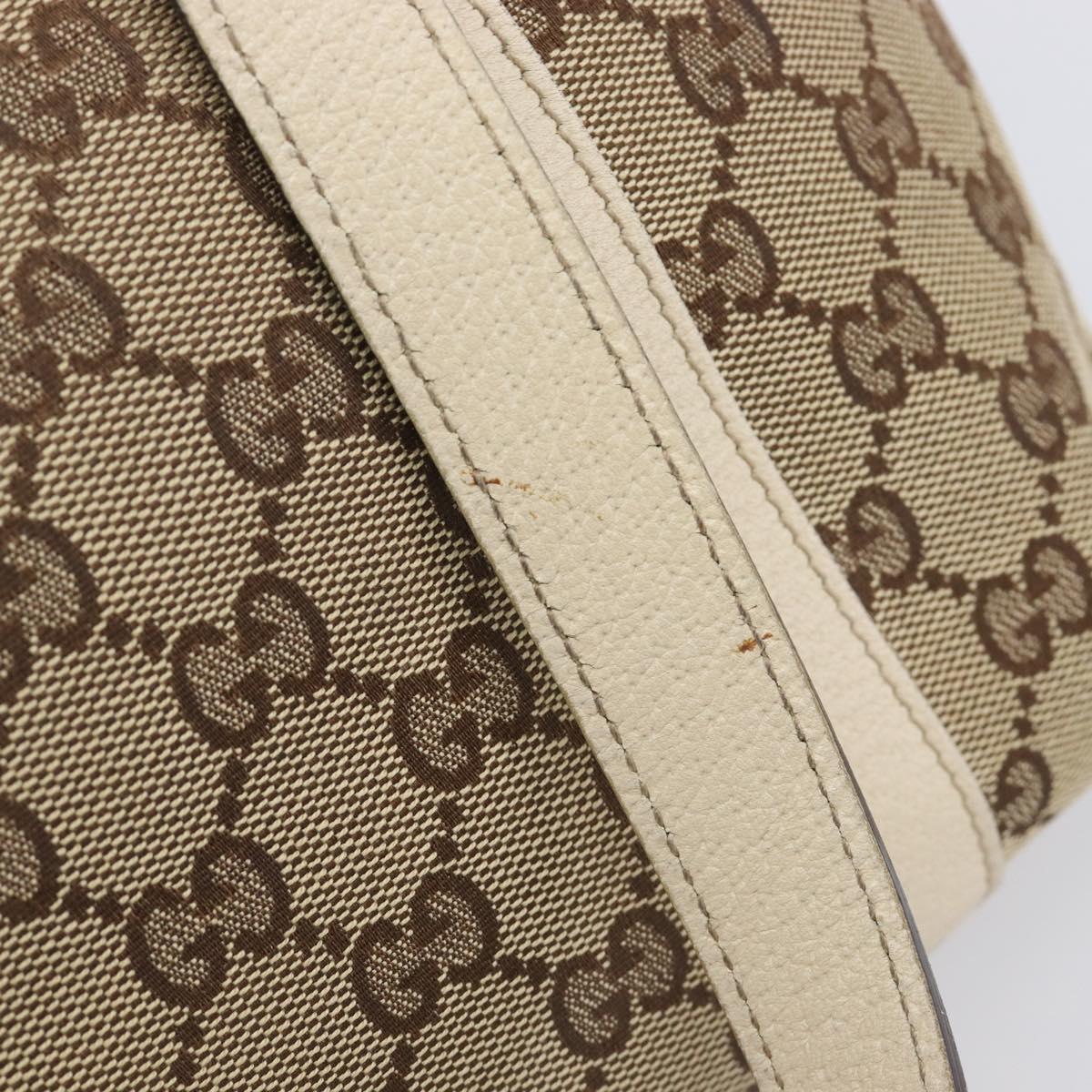 GUCCI GG Canvas Tote Bag Beige Gold 141470 Auth ep16466
