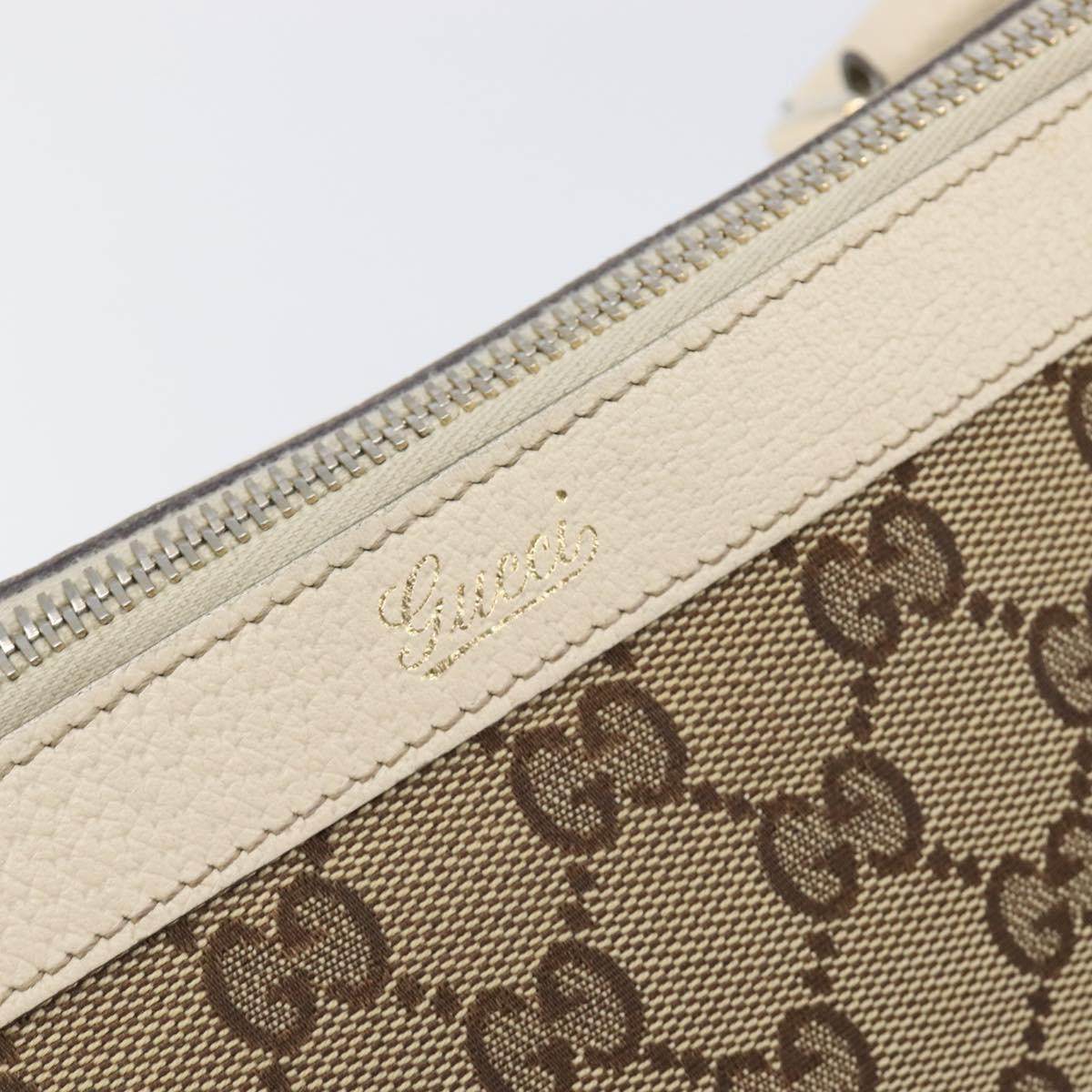 GUCCI GG Canvas Tote Bag Beige Gold 141470 Auth ep16466