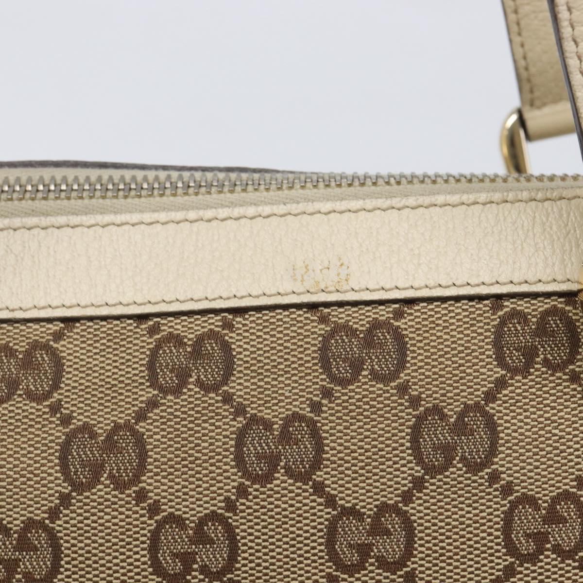 GUCCI GG Canvas Tote Bag Beige Gold 141470 Auth ep16466