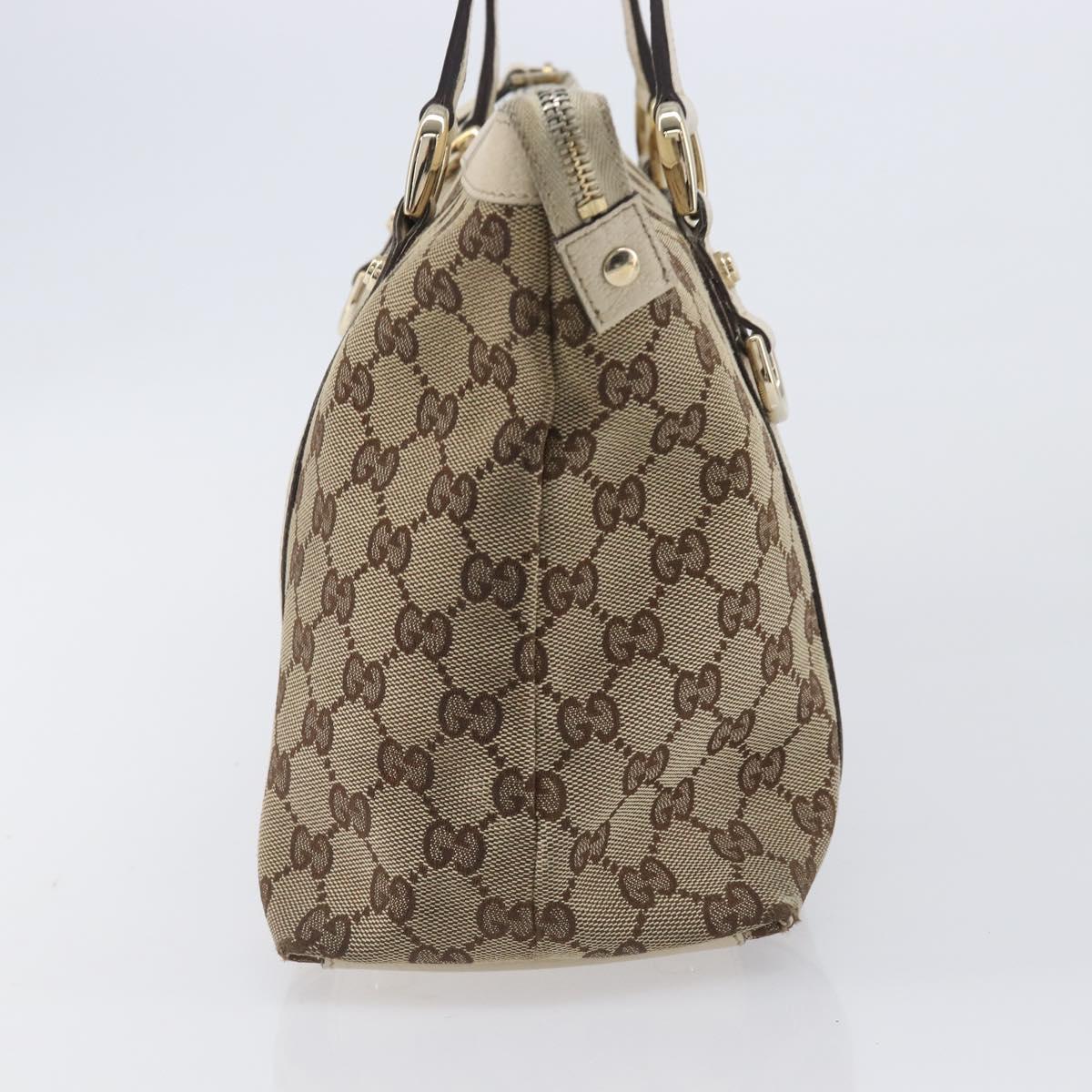 GUCCI GG Canvas Tote Bag Beige Gold 141470 Auth ep16466