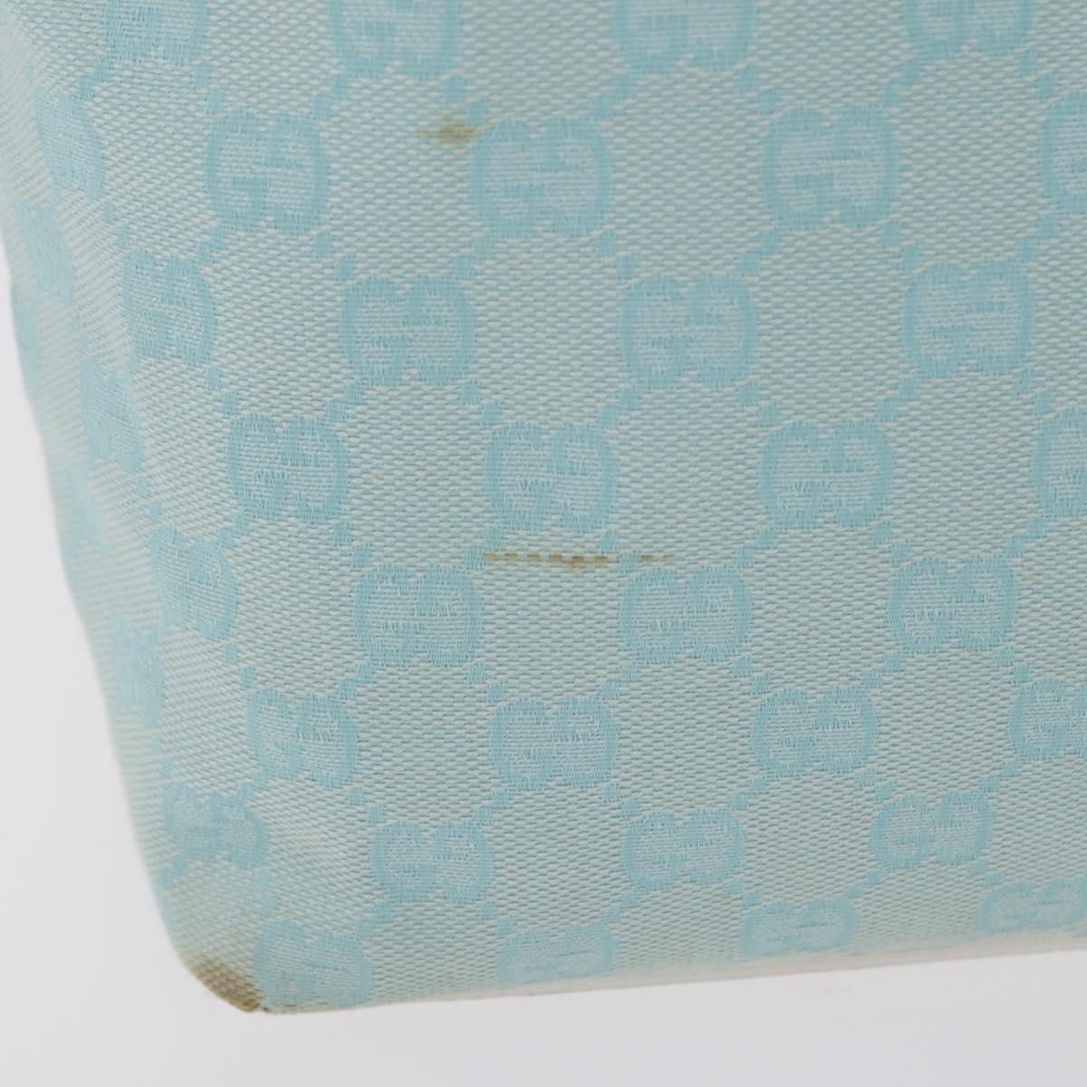 GUCCI GG Canvas Tote Bag Light Blue Gold 002 1099 Auth ep16469A