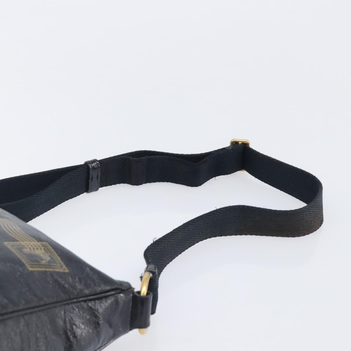 Saint Laurent Shoulder Bag Patent Leather Black Gold Auth ep16470