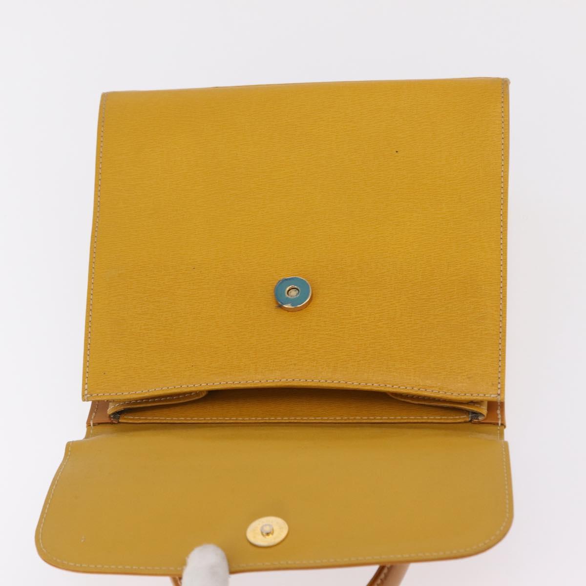Burberrys Hand Bag Leather Yellow Gold Auth ep16473