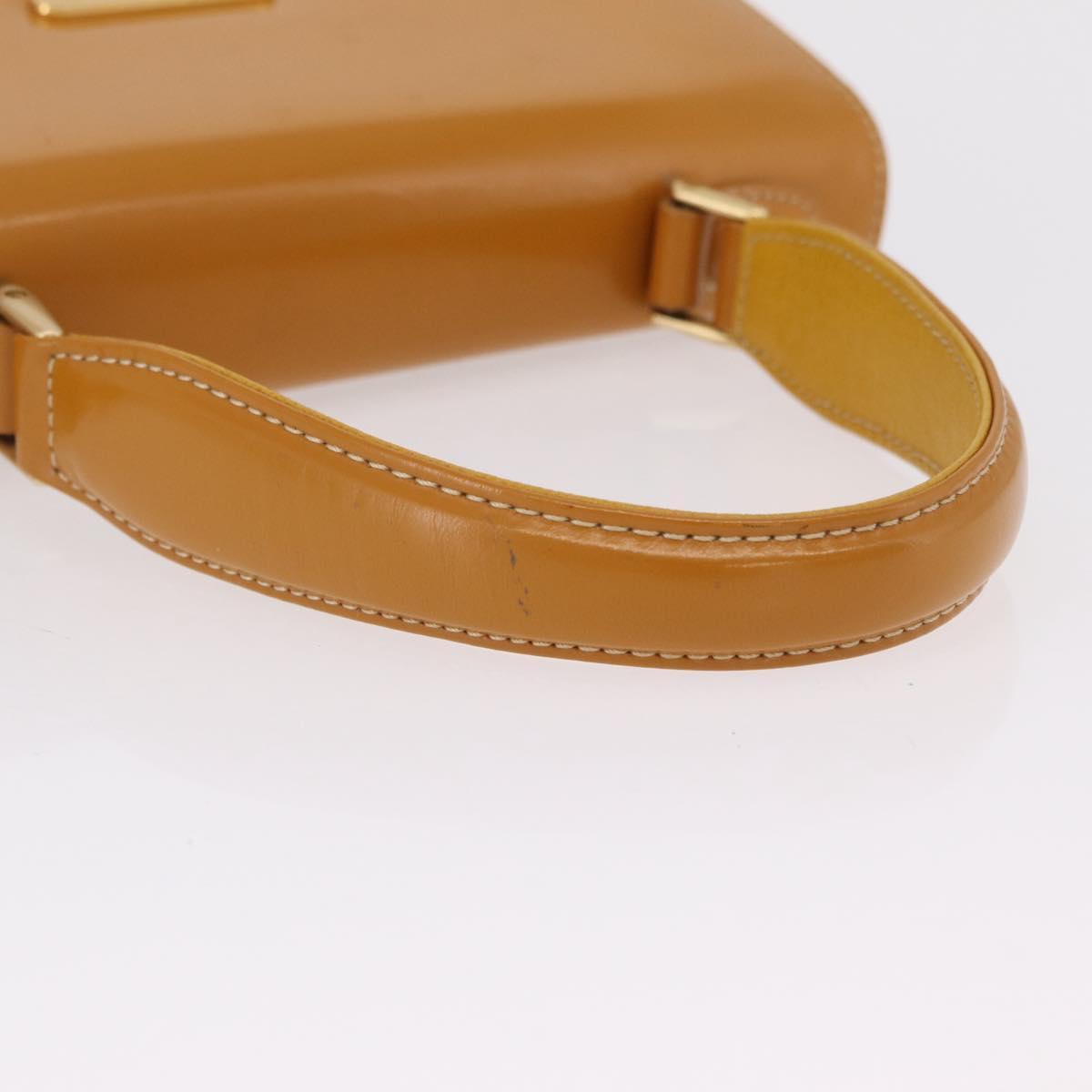 Burberrys Hand Bag Leather Yellow Gold Auth ep16473