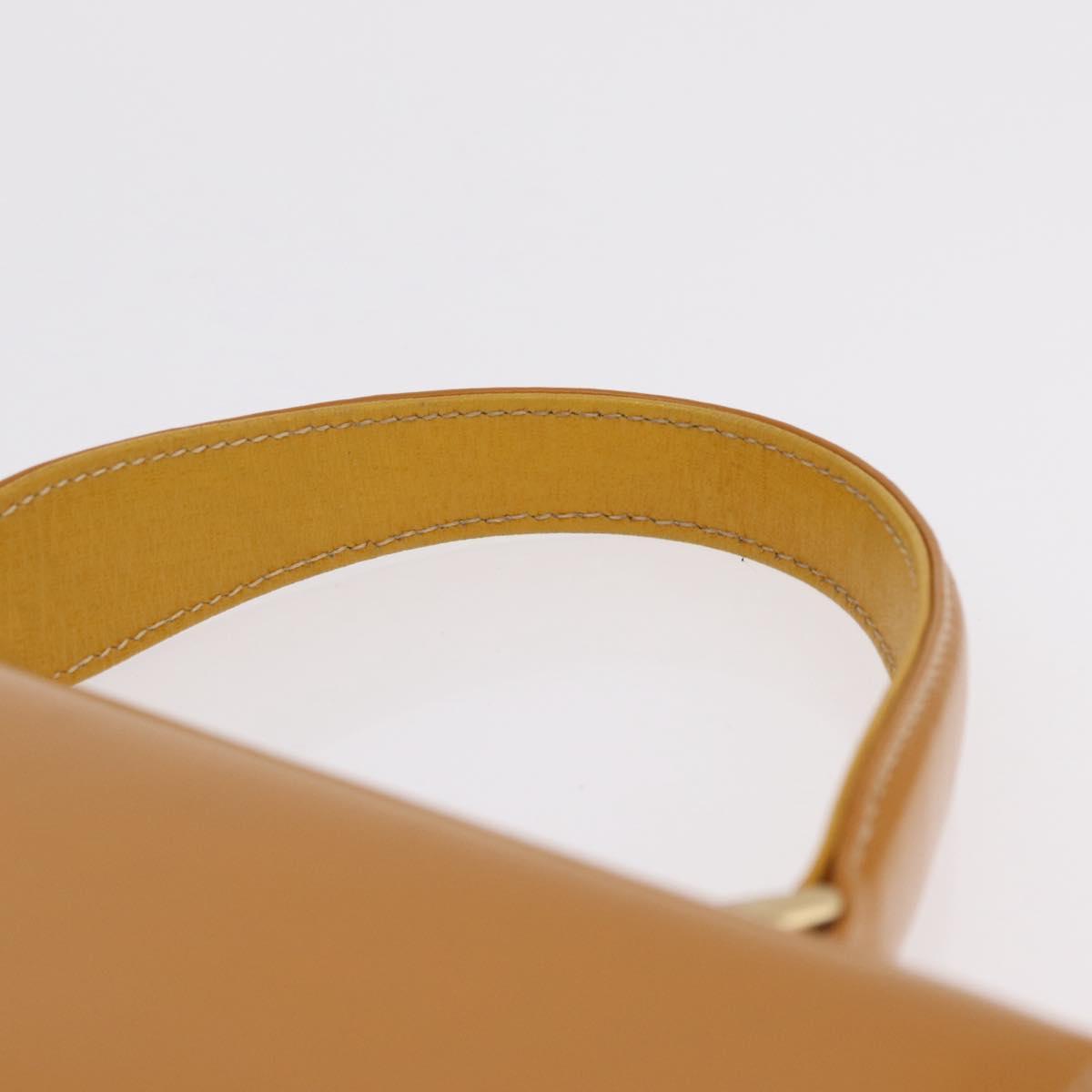 Burberrys Hand Bag Leather Yellow Gold Auth ep16473