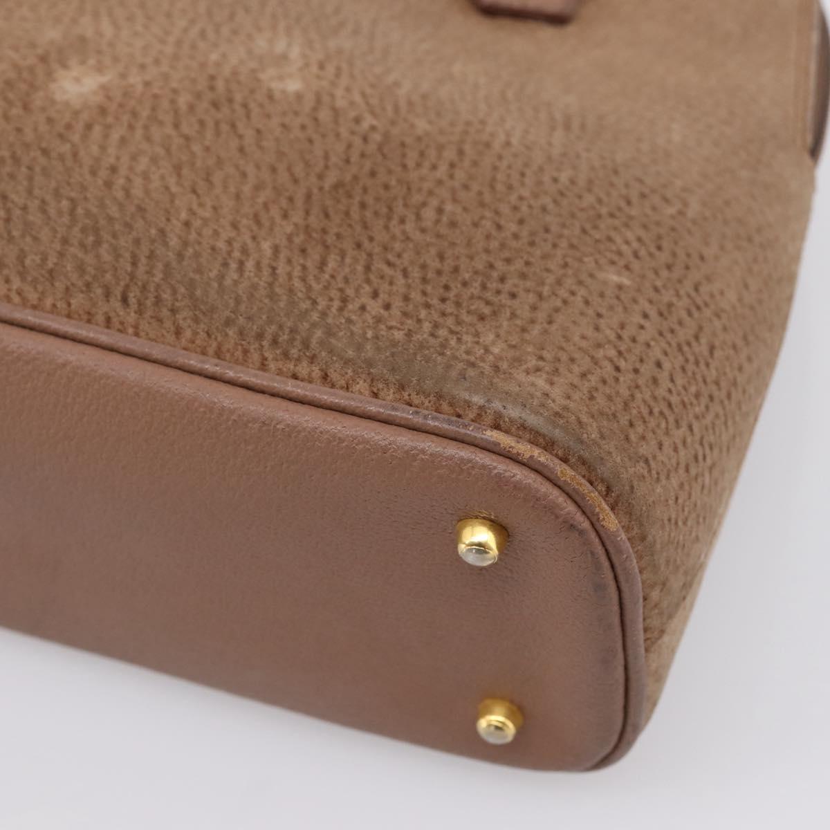 GUCCI Bamboo Hand Bag Suede Beige Gold 000 904 0290 Auth ep16474