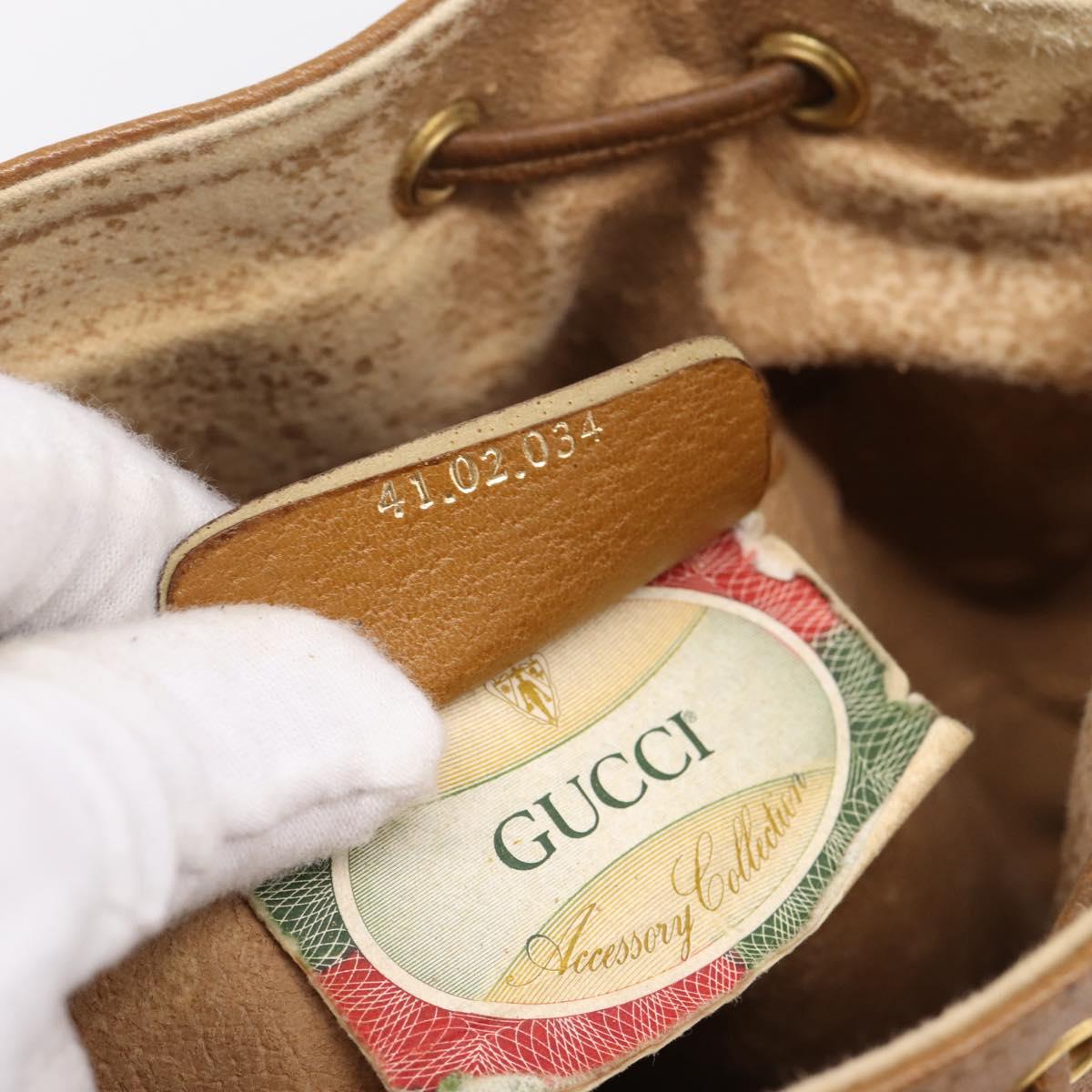 GUCCI GG Supreme Shoulder Bag PVC White Gold 41 02 034 Auth ep16476